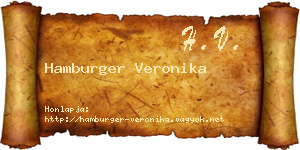 Hamburger Veronika névjegykártya